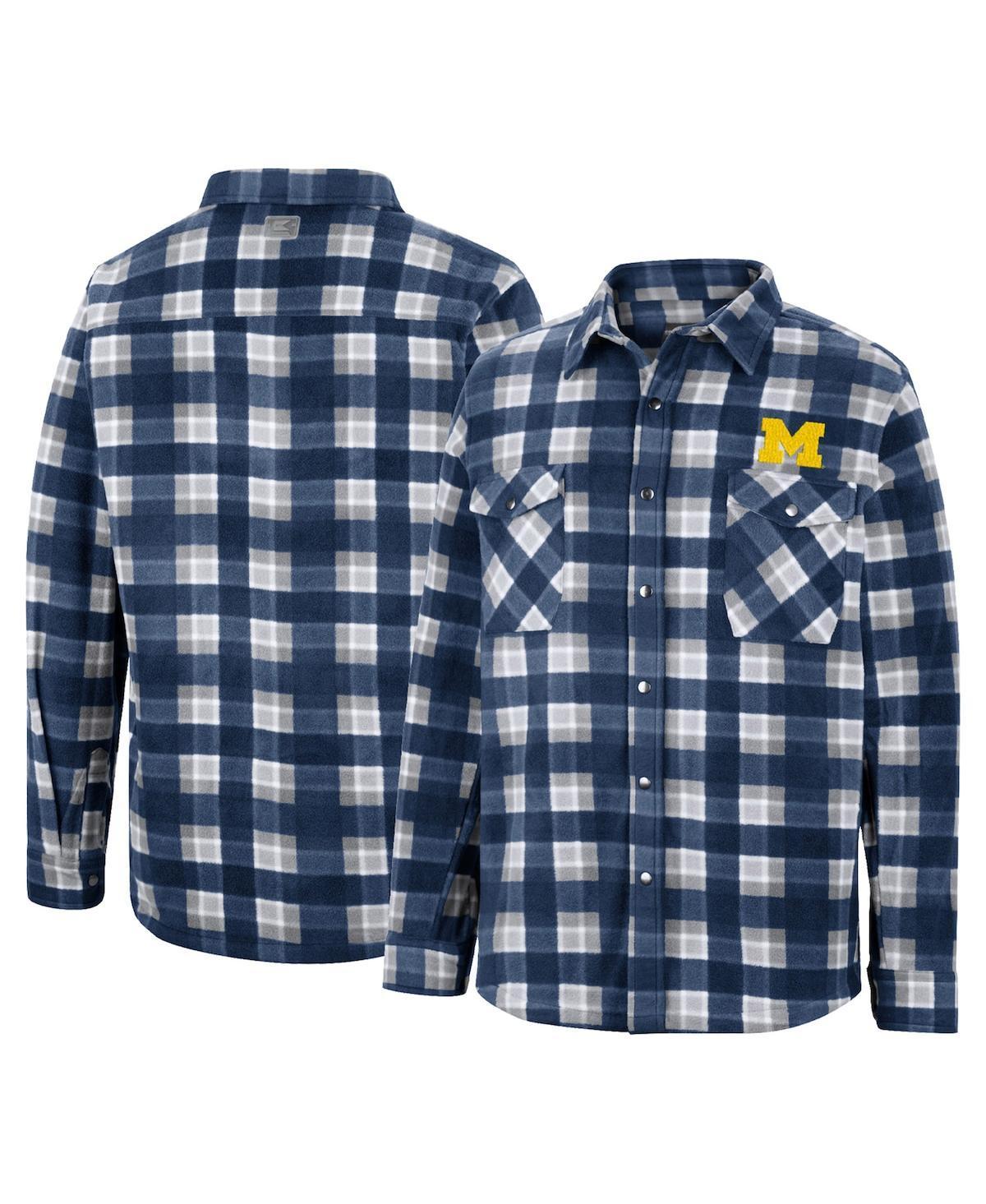 Men's Colosseum Navy Michigan Wolverines Ellis Full-Snap Jacket, Size: Small, Blue Product Image
