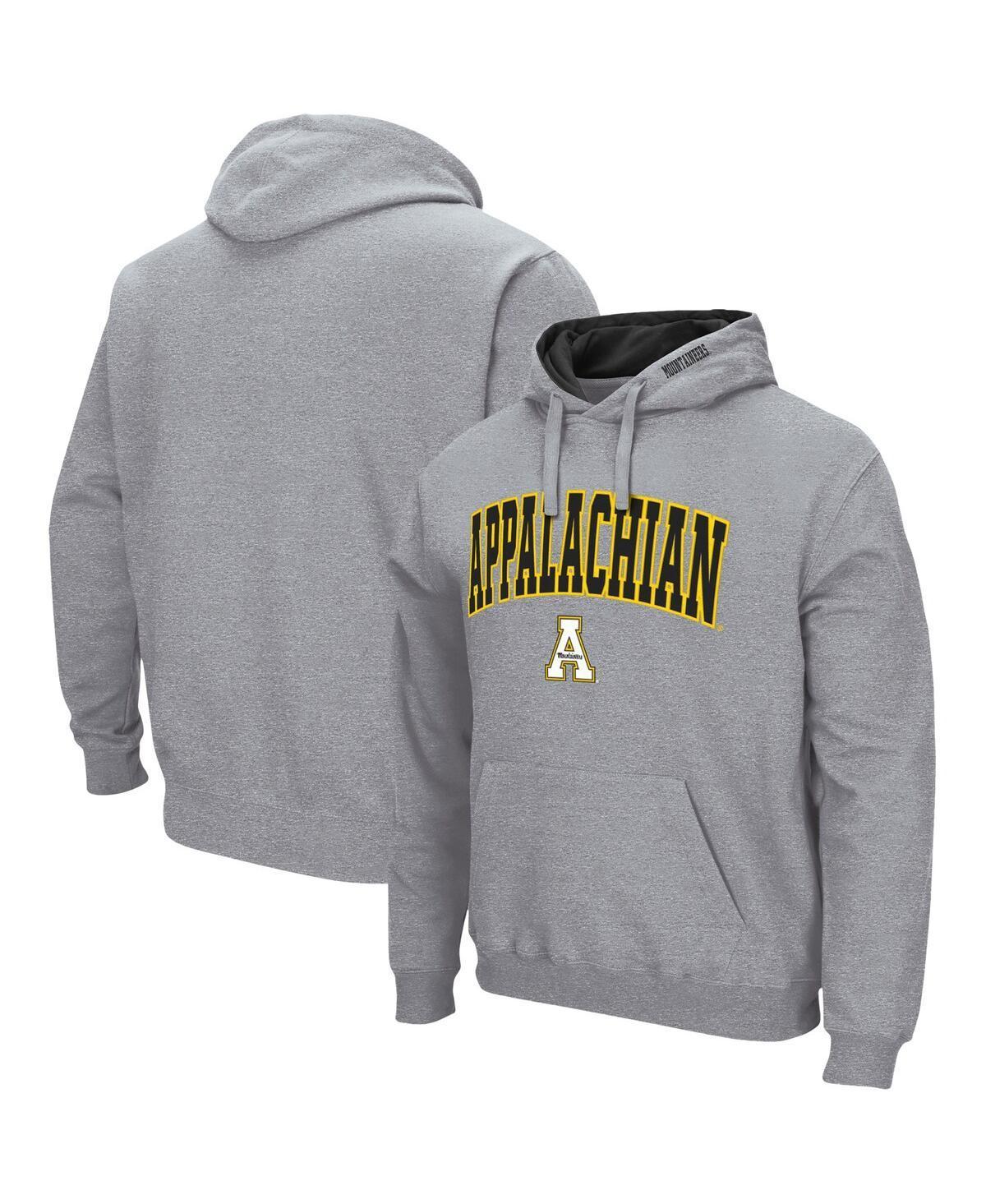 Men's Colosseum Heathered Gray Appalachian State Mountaineers Arch and Logo Pullover Hoodie, Size: Medium, App Grey Product Image
