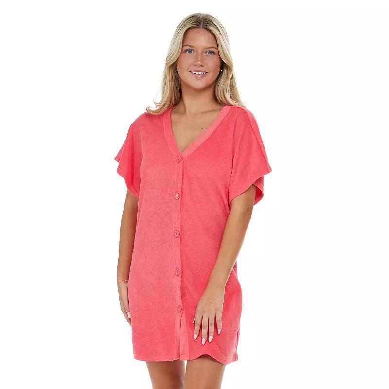 Plus Size Jordan Taylor Button Up Swim Cover Up with Pockets, Women's, Size: 2XL, White Product Image
