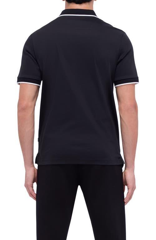 BUGATCHI Tipped Contrast Collar Polo In Black Product Image
