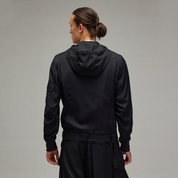 adidas Y-3 Rayon Twill Hooded Top Black XL Mens Product Image