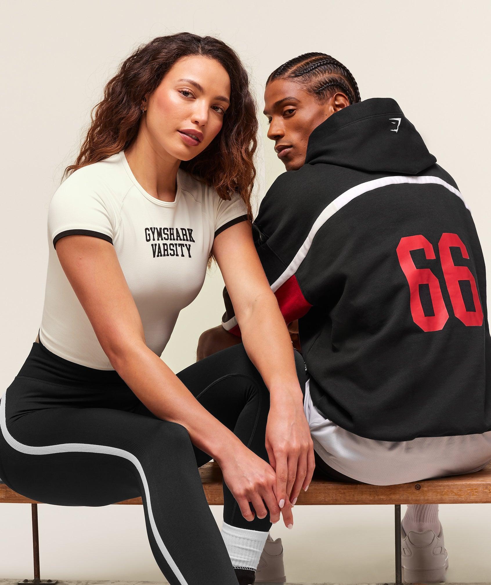 Gymshark Varsity Hoodie - Black Male Product Image