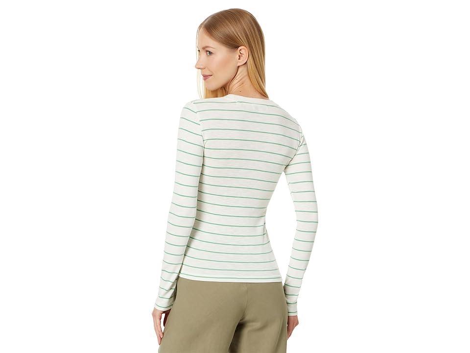 Womens Striped Cotton-Blend Crewneck Long-Sleeve T-Shirt Product Image