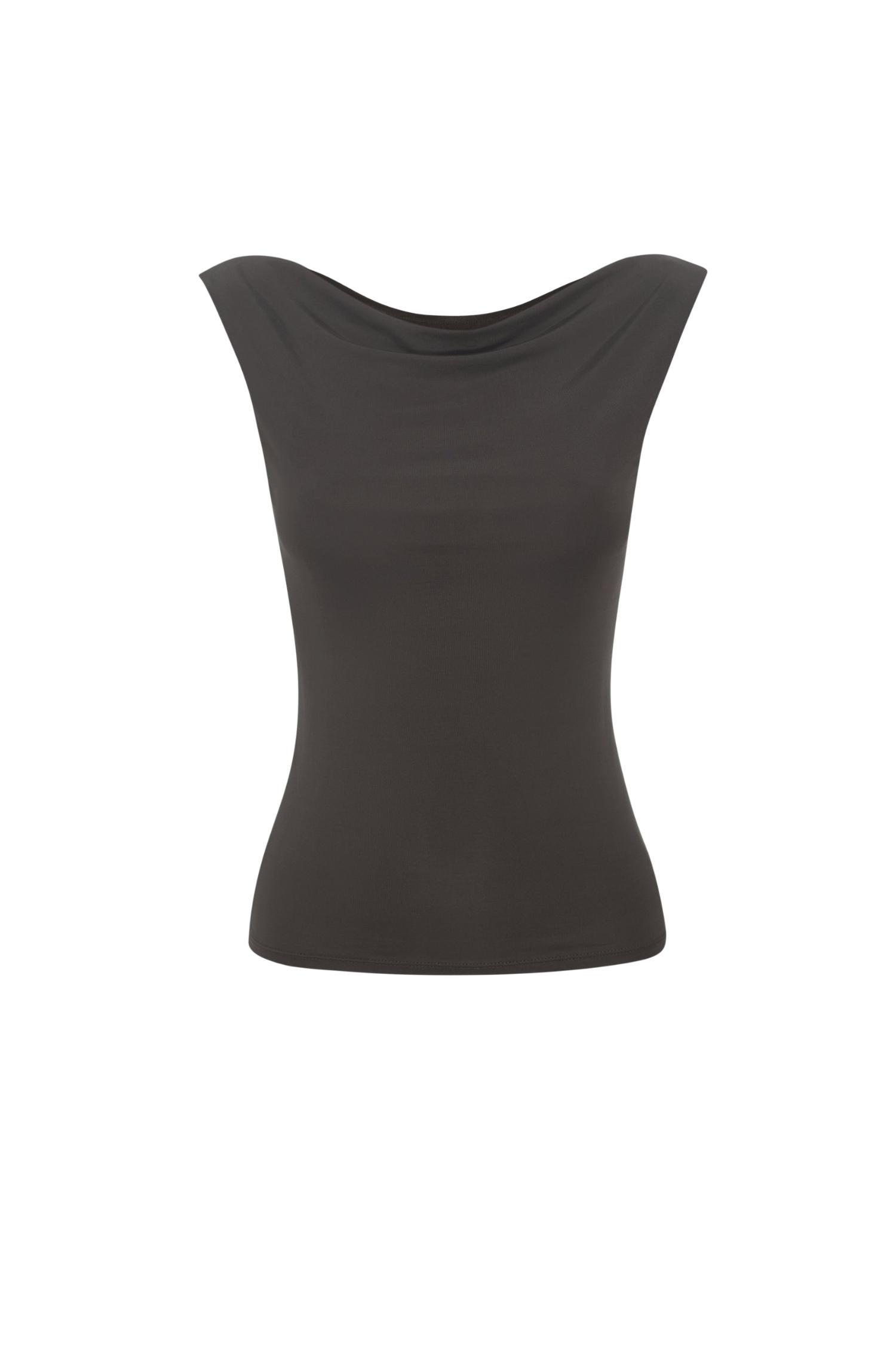 LANI TOP - SLATE VEGAN SILK Product Image