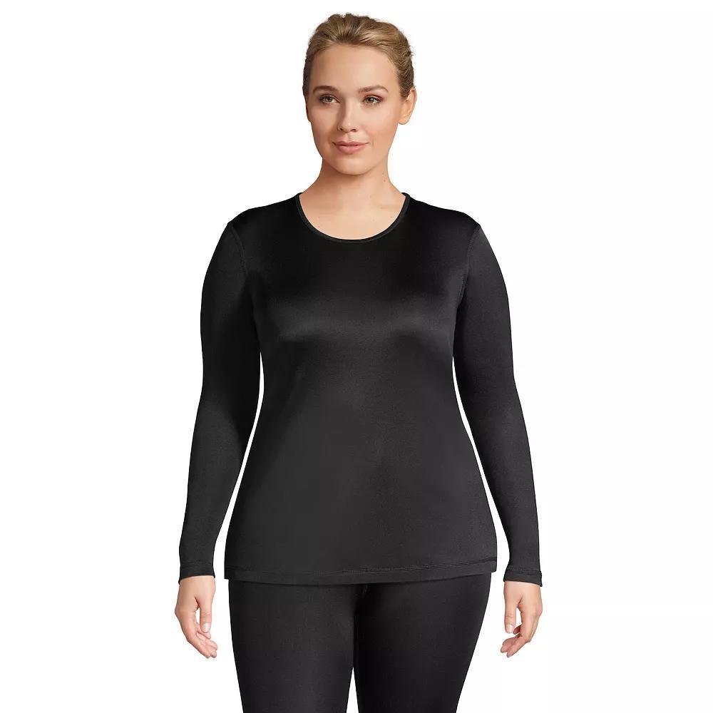Plus Size Lands' End Silk Interlock Crewneck Undershirt, Women's, Size: 3XL, Deep  Blue Product Image