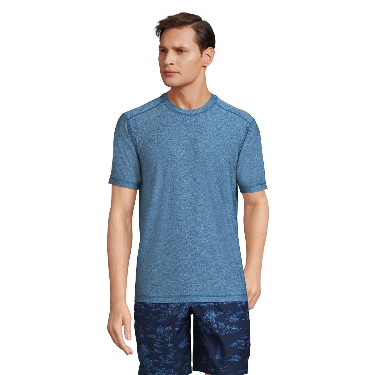 Big & Tall Lands' End SPF Short Sleeve Tee, Men's, Size: XL Tall, Evening Blue Grey Product Image