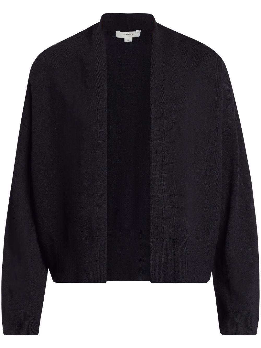 VINCE Shawl Collar Open Front Cardigan In Black Product Image