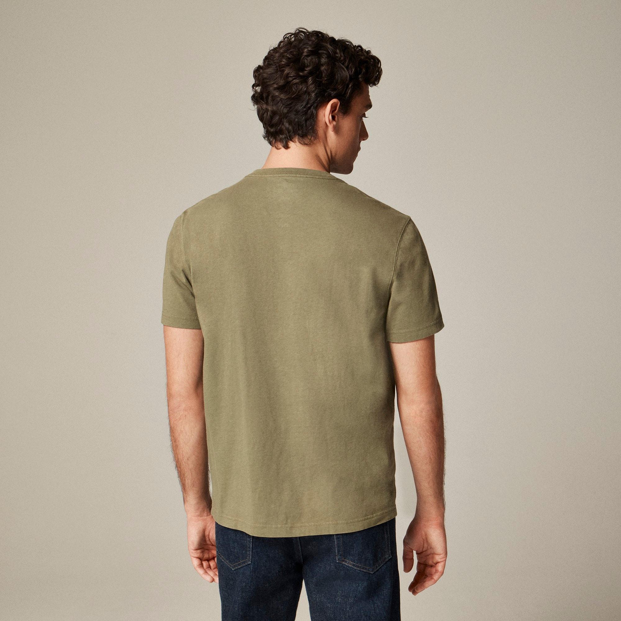 Short-sleeve vintage-wash cotton henley Product Image