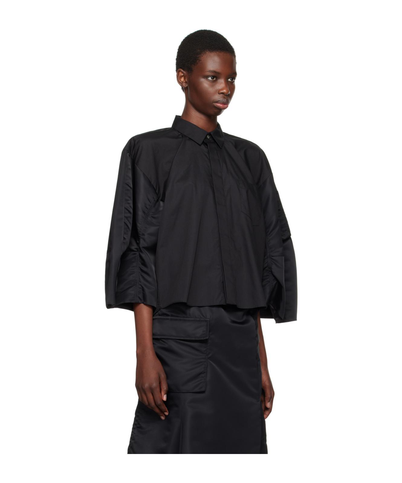 SACAI Black Puff Sleeve Shirt In 001 Black Product Image