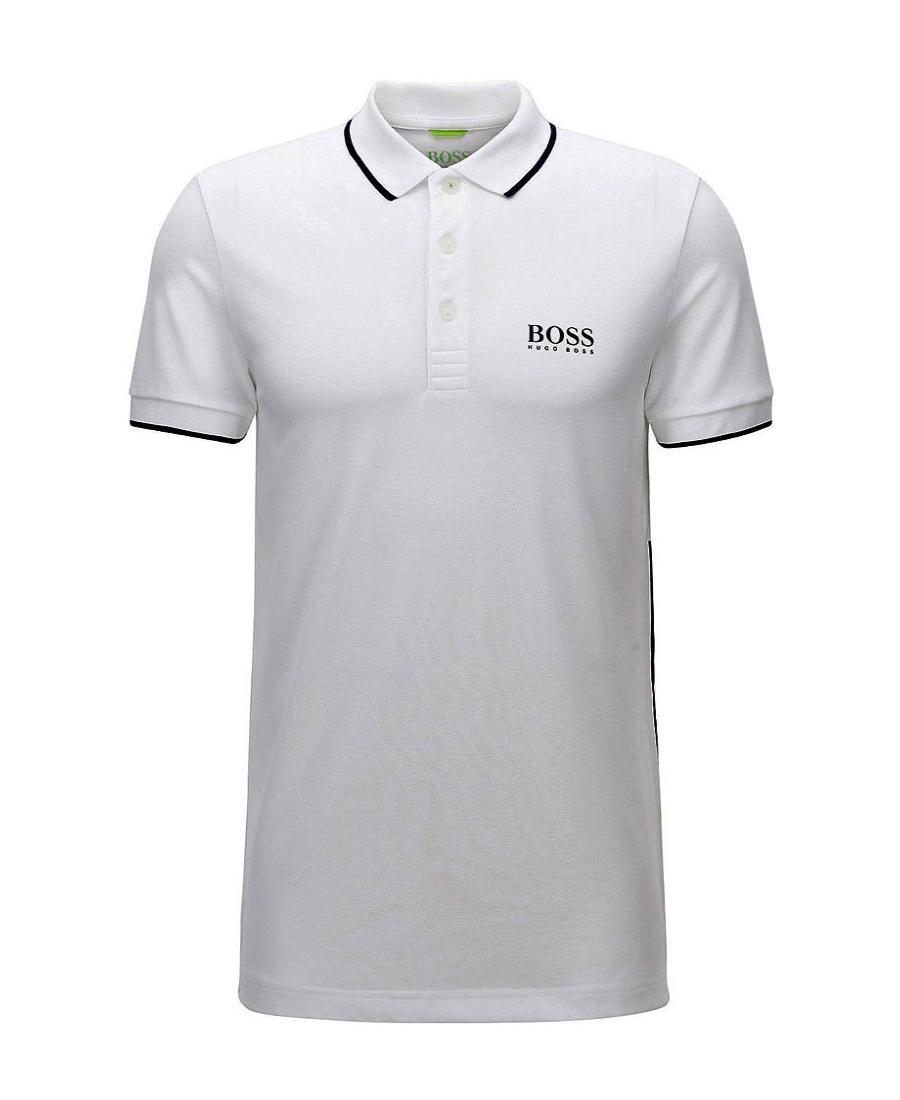 HUGO BOSS Logo Details Polo Shirt In Gray Product Image