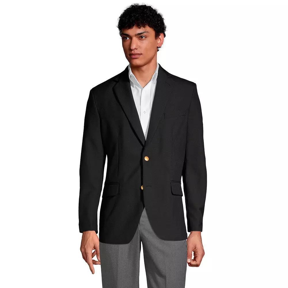 Men's Lands' End Hopsack Blazer, Size: 40, Black Product Image
