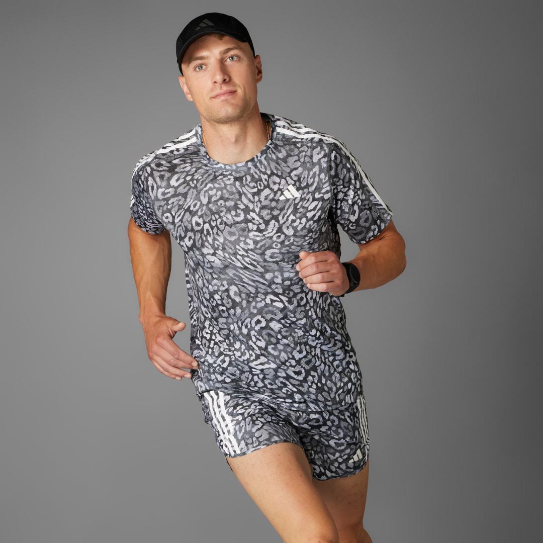 adidas Own The Run CLIMACOOL 3-Stripes Tee Dash Grey L Mens Product Image