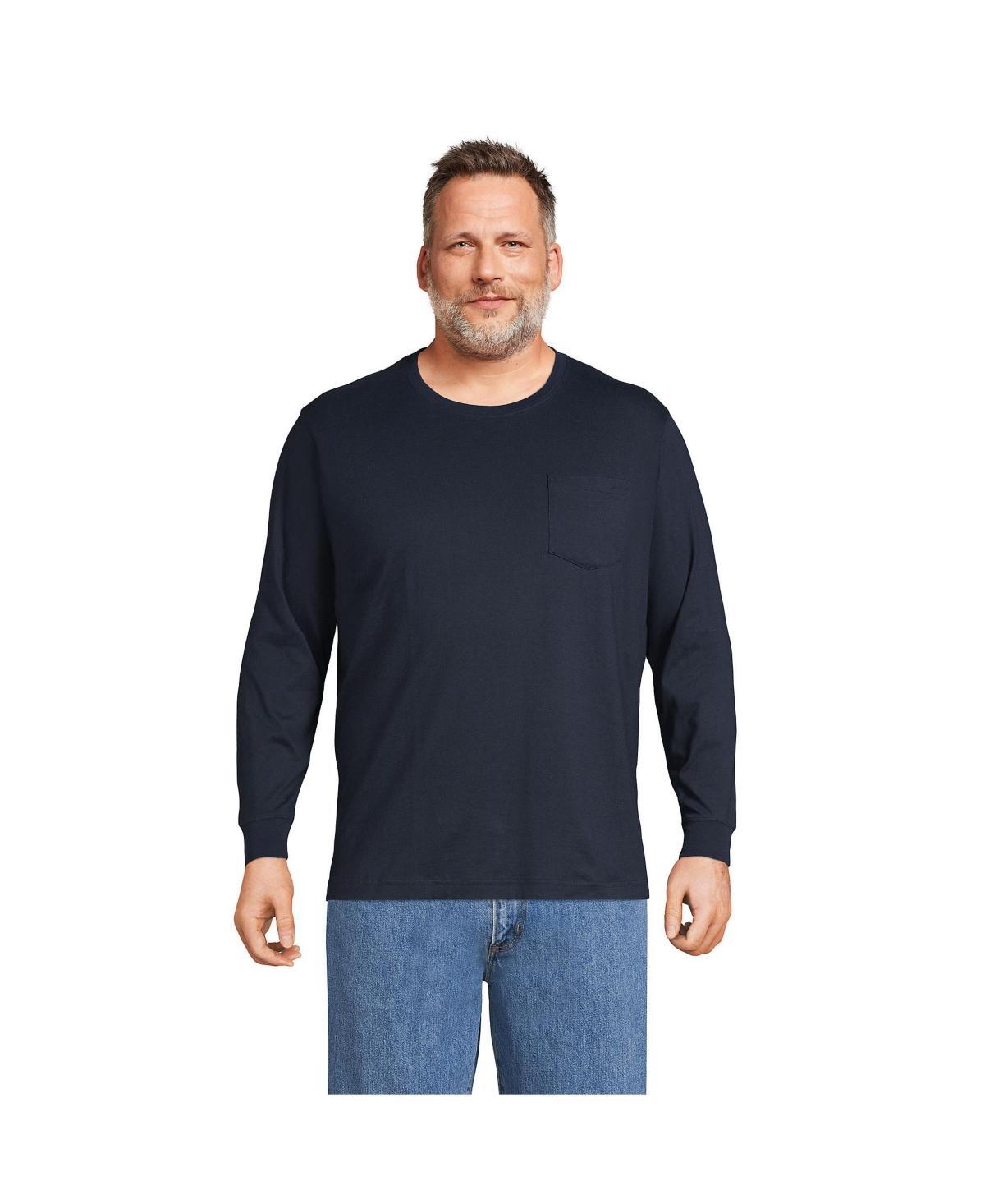 Big & Tall Lands' End Super-T Pocket Tee, Men's, Size: 3XL Tall, Radiant Blue Product Image