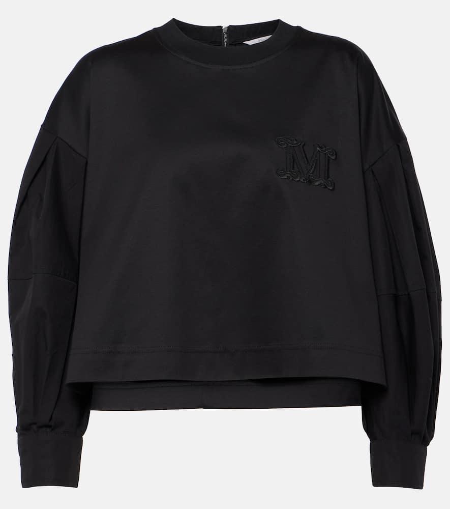 MAX MARA Dolly Cotton Jersey And Poplin Top In Black Product Image