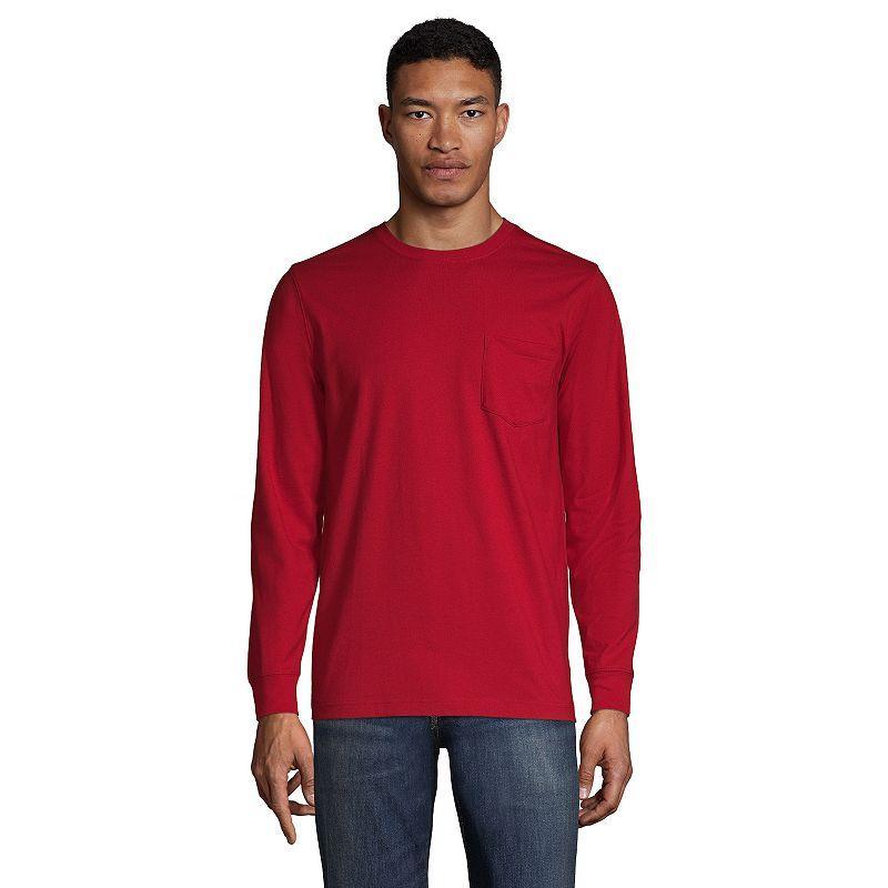 Big & Tall Lands End Long Sleeve Super Pocket Tee, Mens Product Image