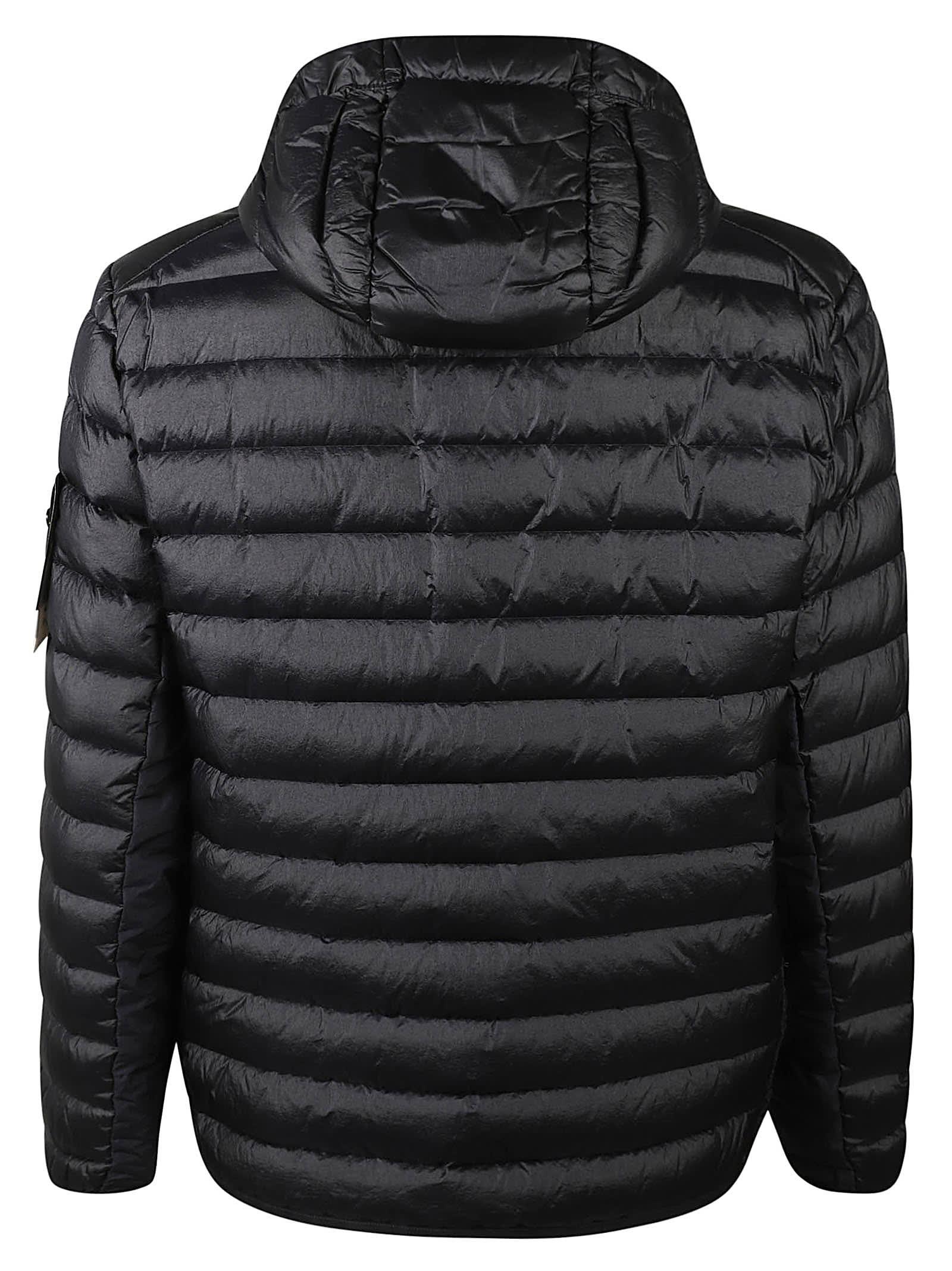 STONE ISLAND Logo Patch Zipped Padded Jacket In Blue Product Image
