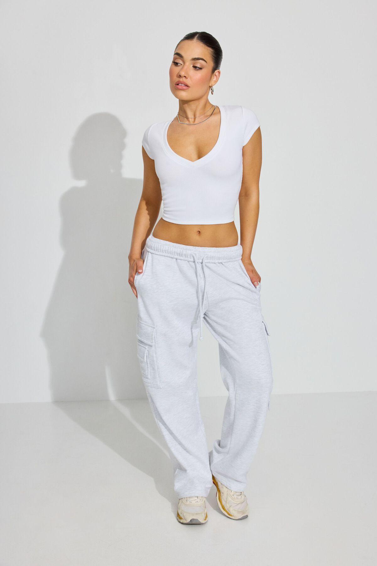 V Neck Ribbed Tee Product Image