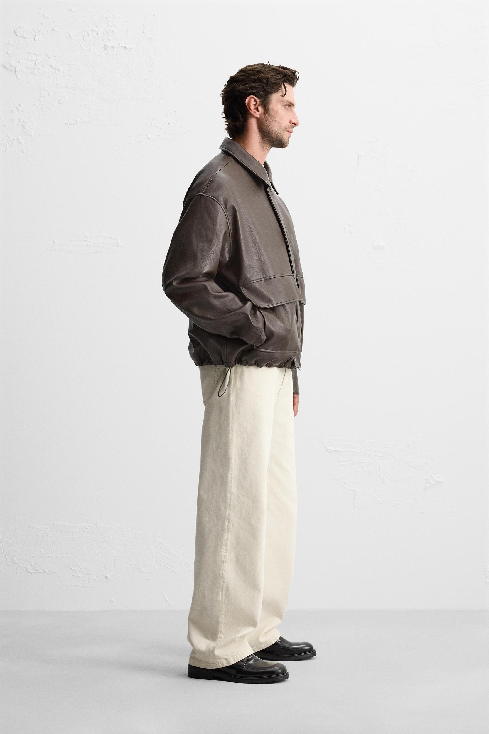 FAUX LEATHER POCKET JACKET Product Image