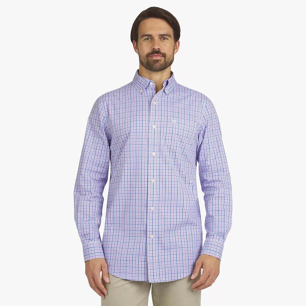Men's Chaps Woven Long Sleeve Button-Down Shirt, Size: Medium, Pool Blue Product Image