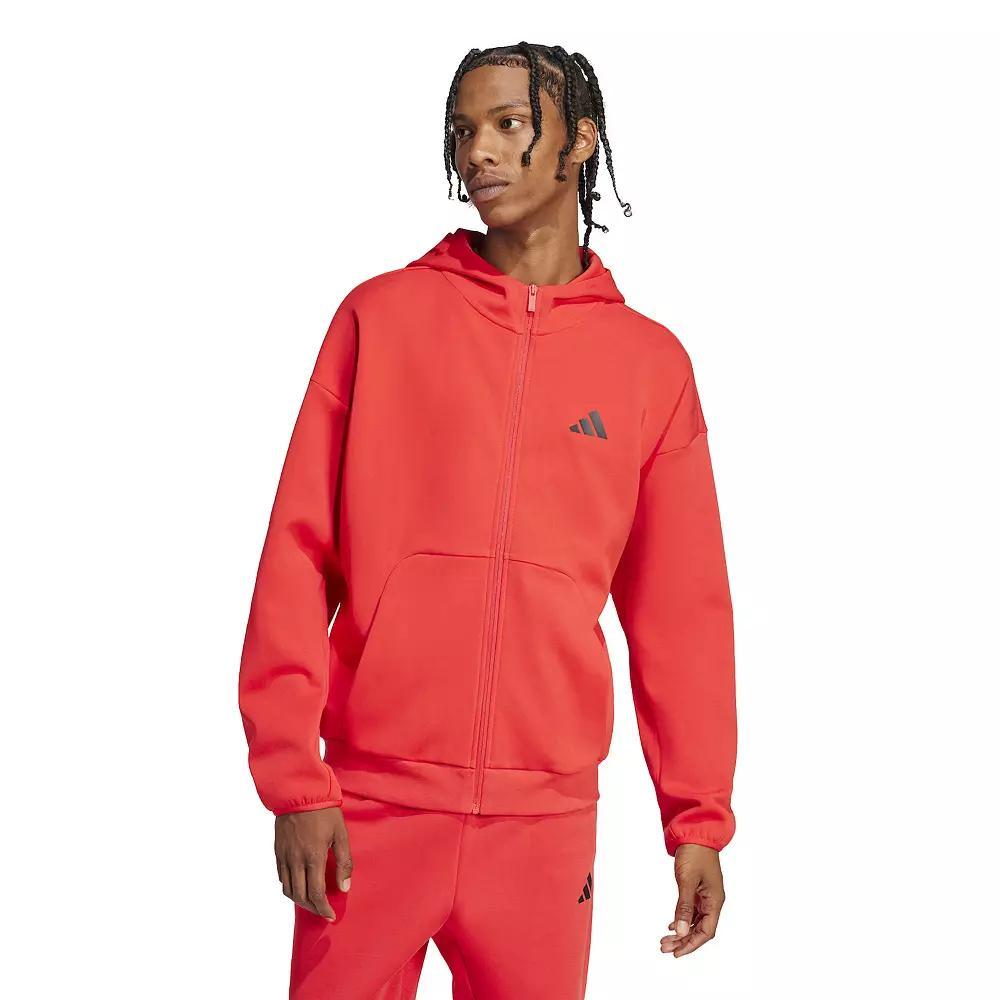 Men's adidas Future Icons Small Logo Full-Zip Sportswear Hoodie, Size: XXL, Pure Red Product Image