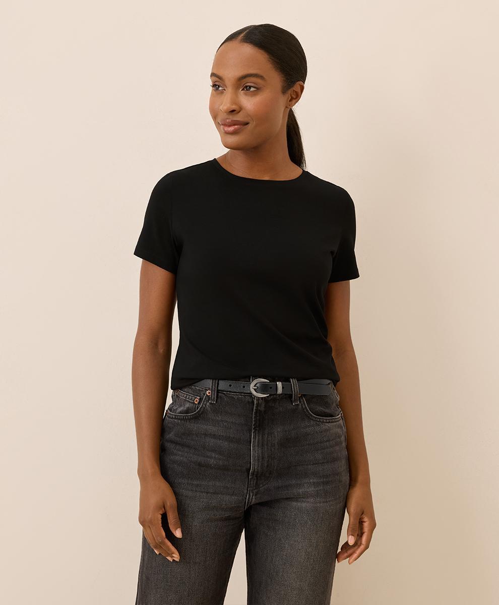 Womens Luxe Stretch Jersey Slim Tee L Product Image