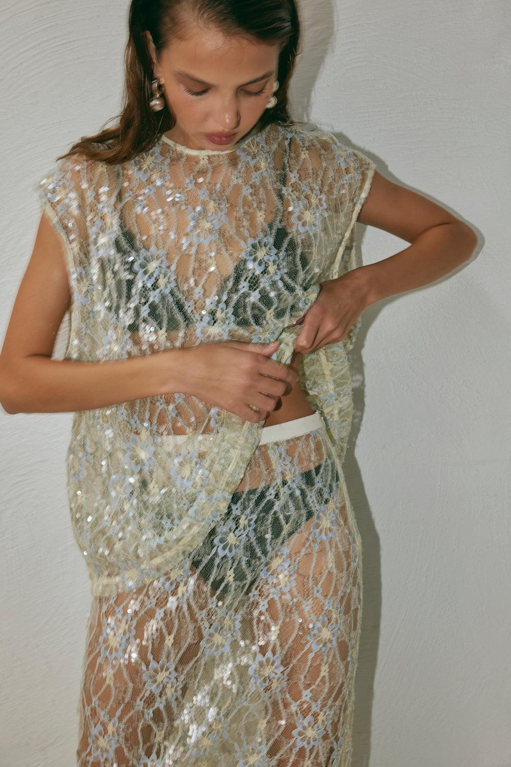 Devyn Sequin Top Lace Product Image
