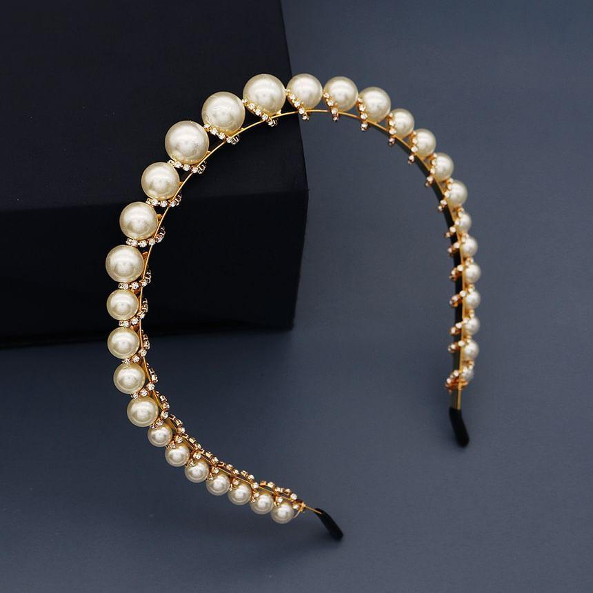 Faux Pearl & Rhinestone Layered Headpiece Product Image