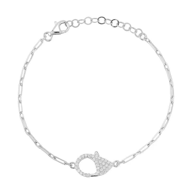 Sunkissed Sterling Cubic Zirconia Lobster Clasp Bracelet, Women's, Size: 7", Silver Tone Product Image