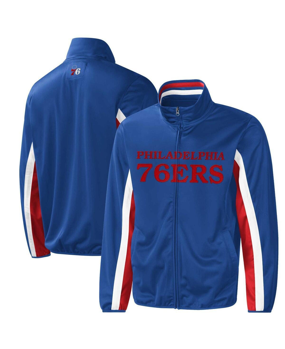 Men's G-III Sports by Carl Banks Royal Philadelphia 76ers Contender Wordmark Full-Zip Track Jacket, Size: Small, 76r Blue Product Image