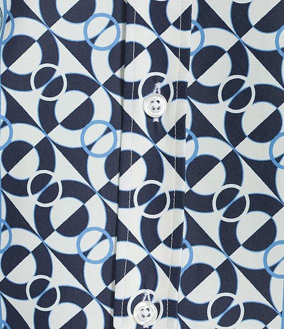 Cremieux Premium Denim Color Block Print Short Sleeve Woven Shirt Product Image