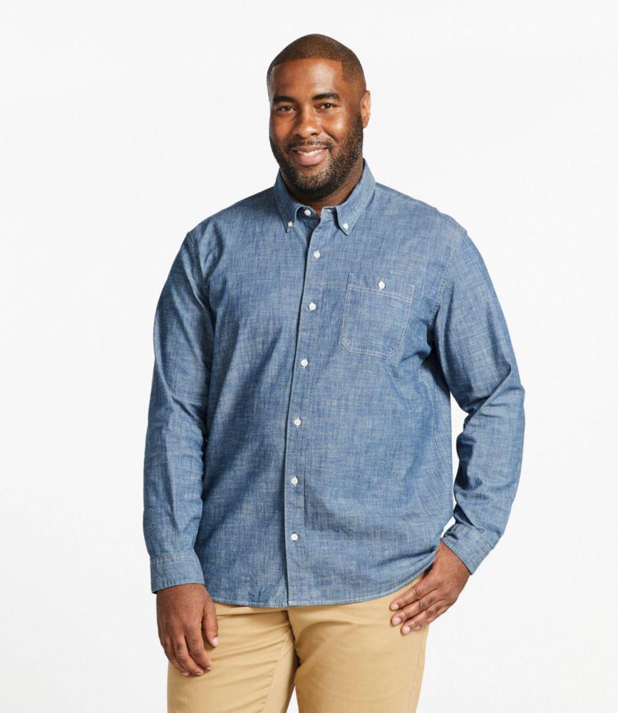 
                            Men's Comfort Stretch® Chambray Shirt, Traditional Untucked Fit, Long-Sleeve
                         Product Image