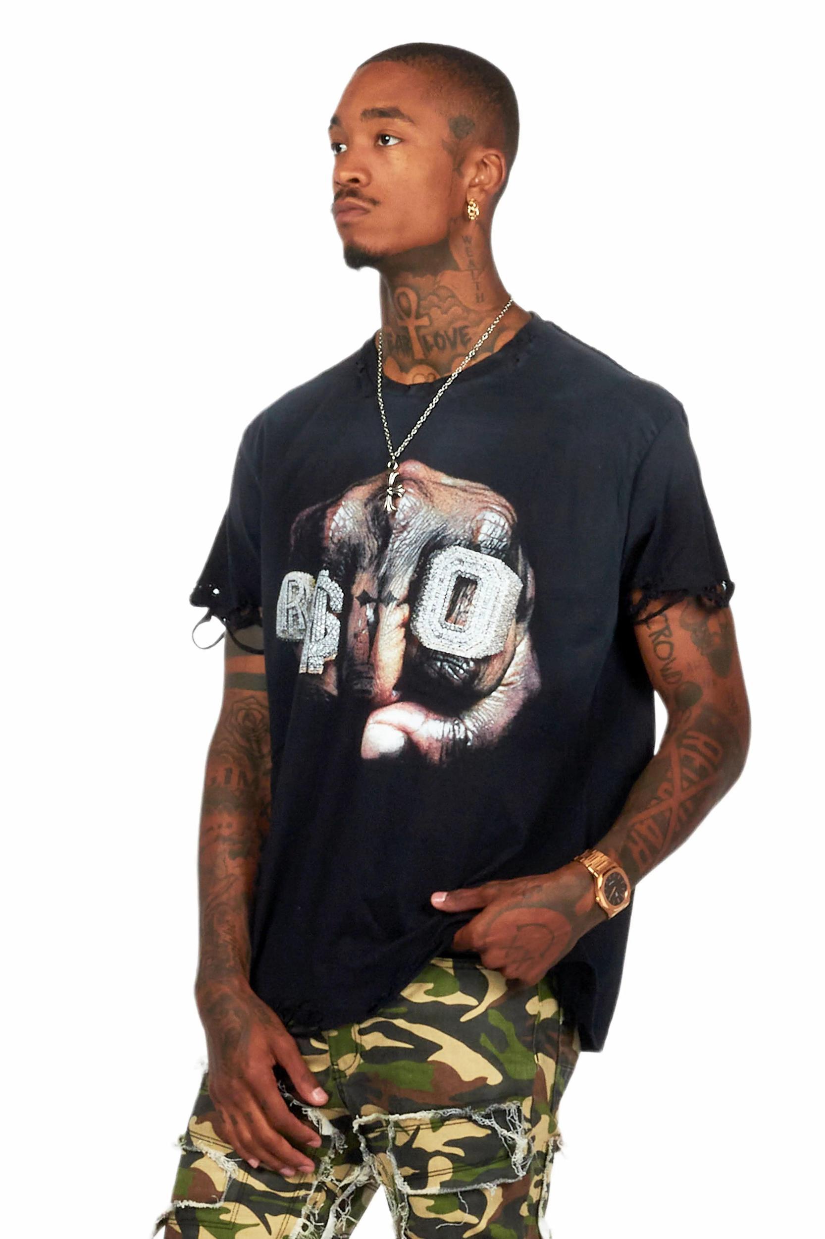 Aleeana Black Oversized T-Shirt Female Product Image