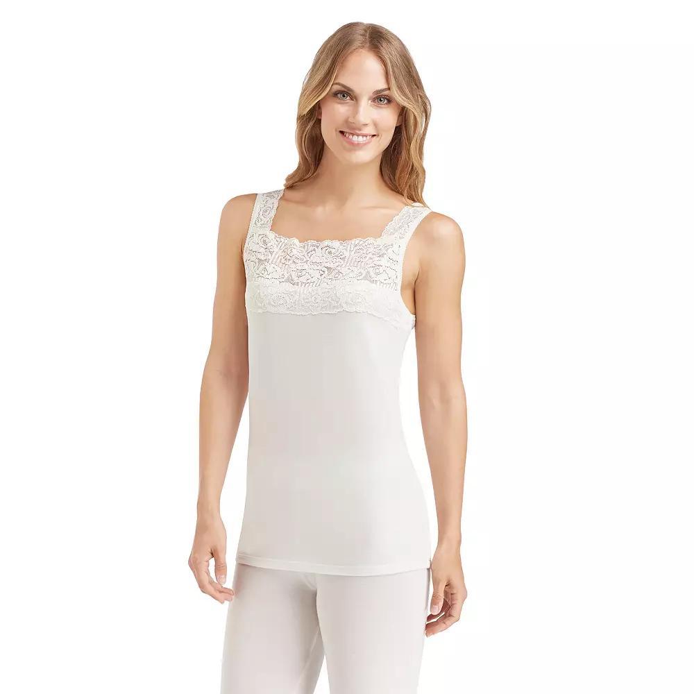 Cuddl Duds® SofTech Lace-Trim Tank Top - Women's, Size: Medium, Ivory Product Image