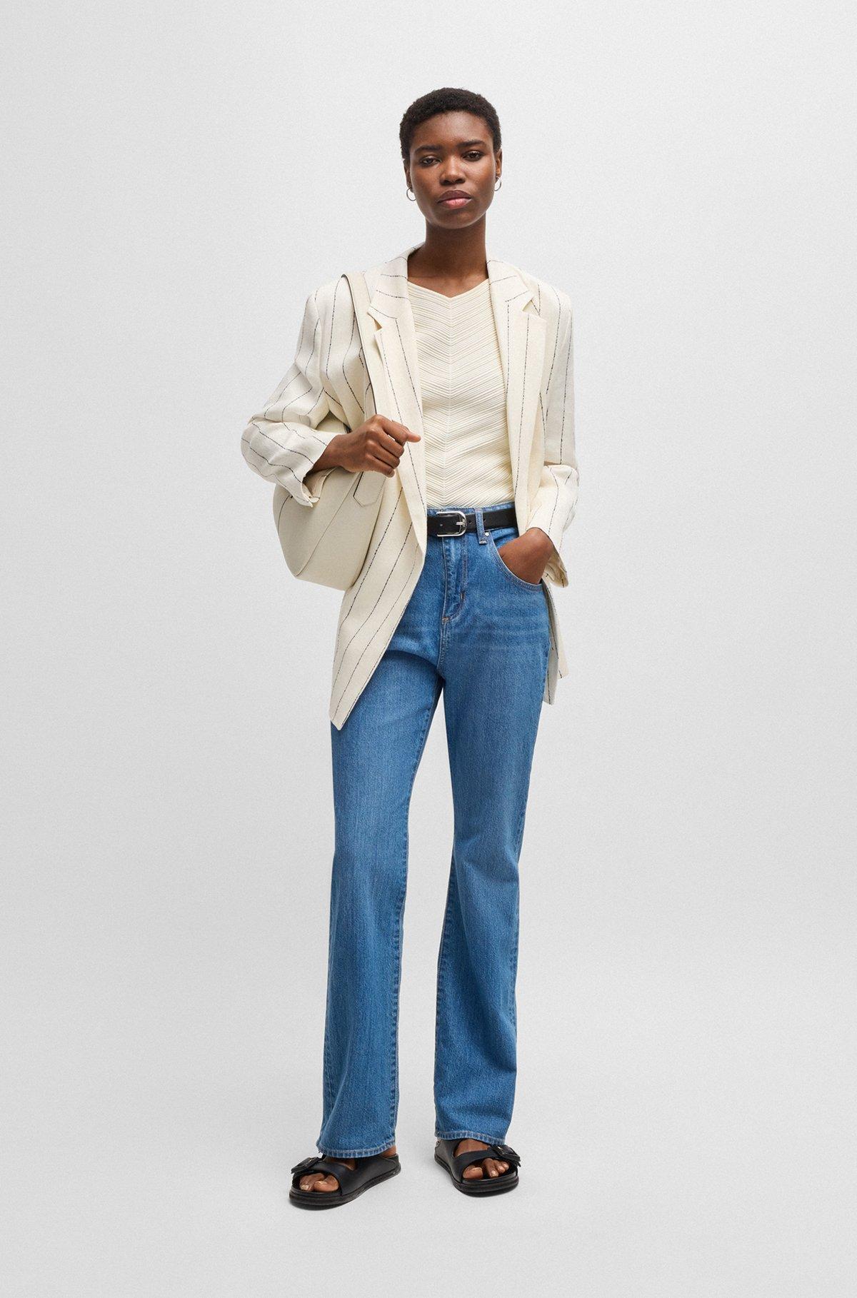Bootcut jeans in blue comfort-stretch denim Product Image