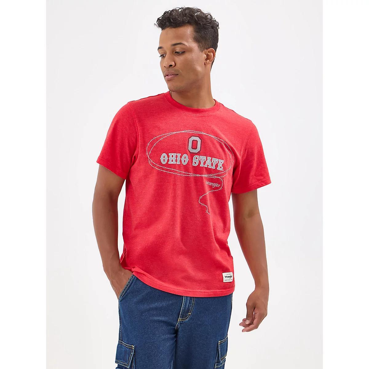 Men's Wrangler Collegiate Barb Wire T-Shirt in Ohio State Product Image