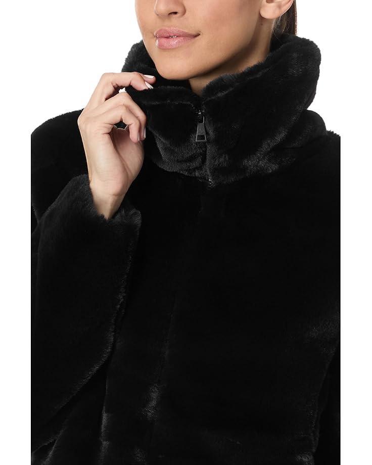 Faux Fur Sweater Detail Bomber Jacket Product Image