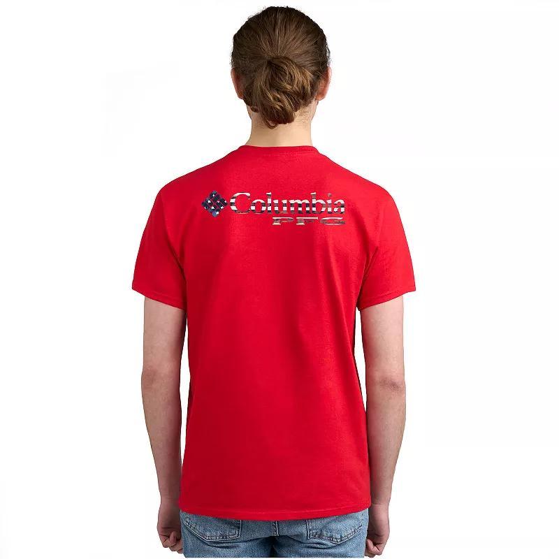 Men's Columbia PFG Short Sleeve Graphic Tee, Size: Large, Spark Red Product Image