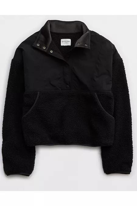 OFFLINE By Aerie Fluff Love Quarter Snap Sherpa Jacket Women's Product Image