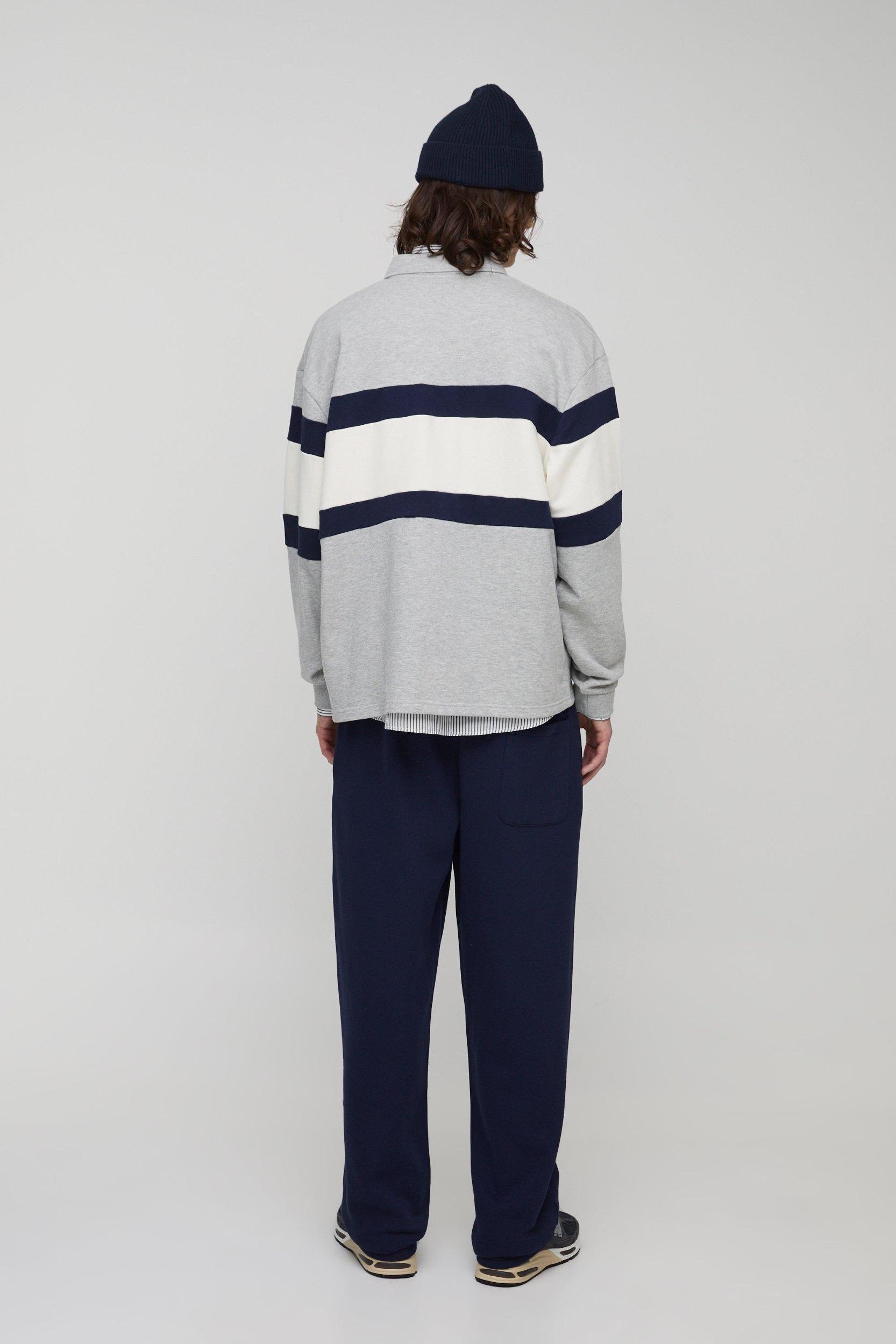 Tall Embroidered Oversized Varsity Rugby Polo | boohooMAN USA Product Image
