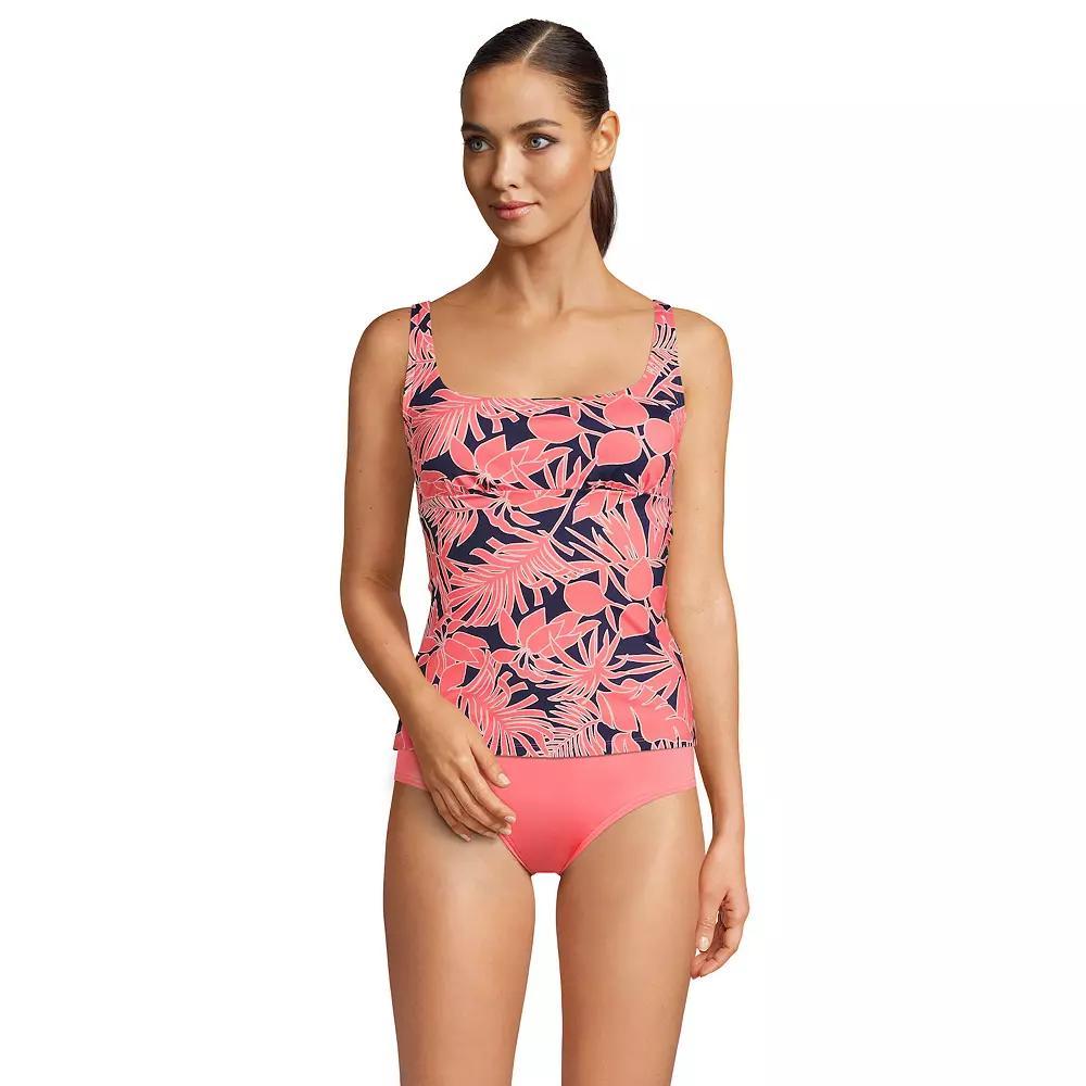 Womens Lands End Bust Minimizer UPF 50 Underwire Tankini Swimsuit Top Lily Blue Foliage Product Image