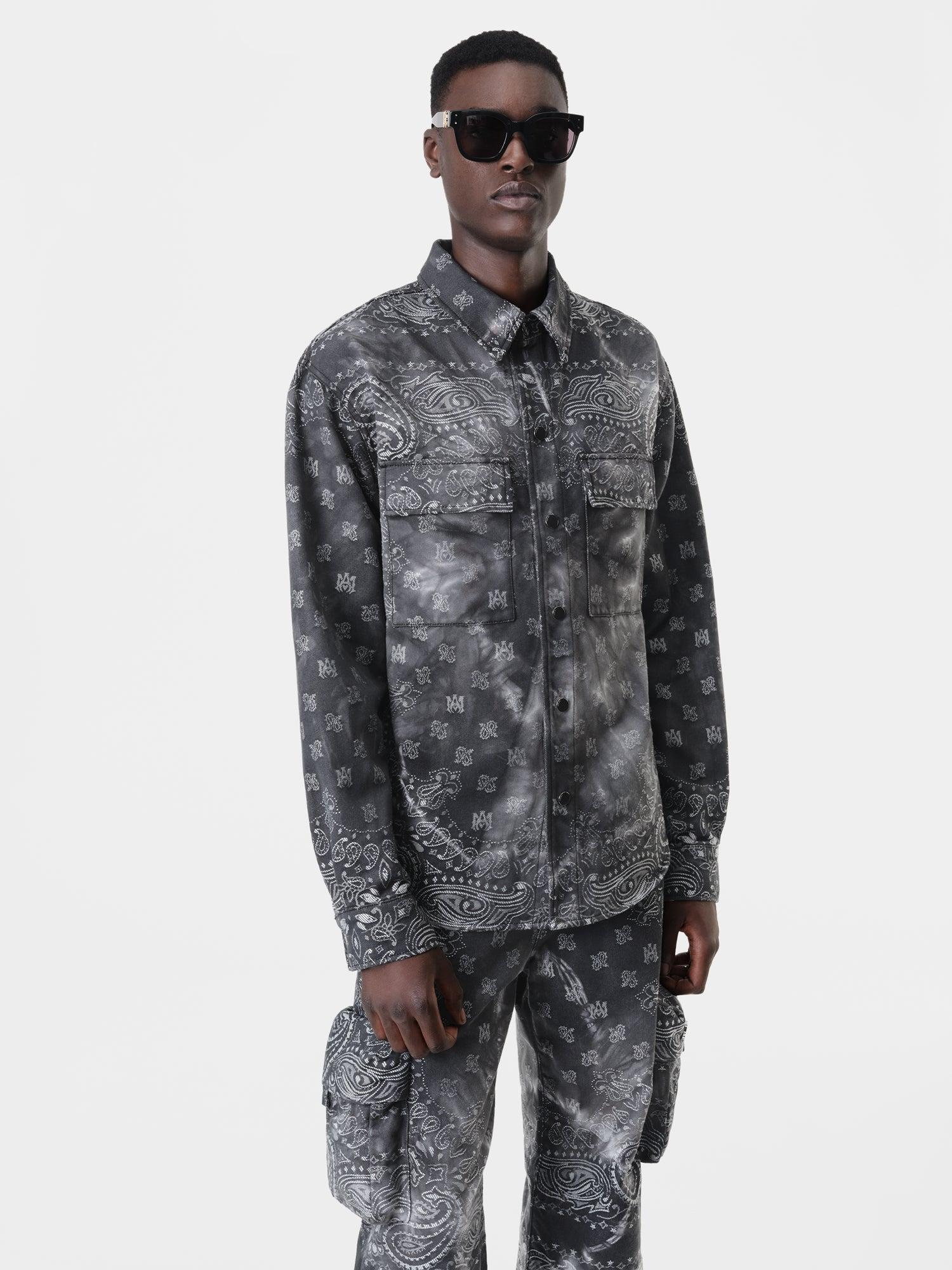 TIE DYE BANDANA OVERSHIRT - Dark Grey Male Product Image