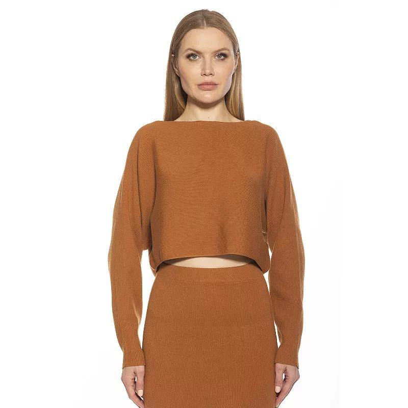 Women's ALEXIA ADMOR Ribbed Knit Dolman Sleeve Top, Size: XL, Camel Product Image