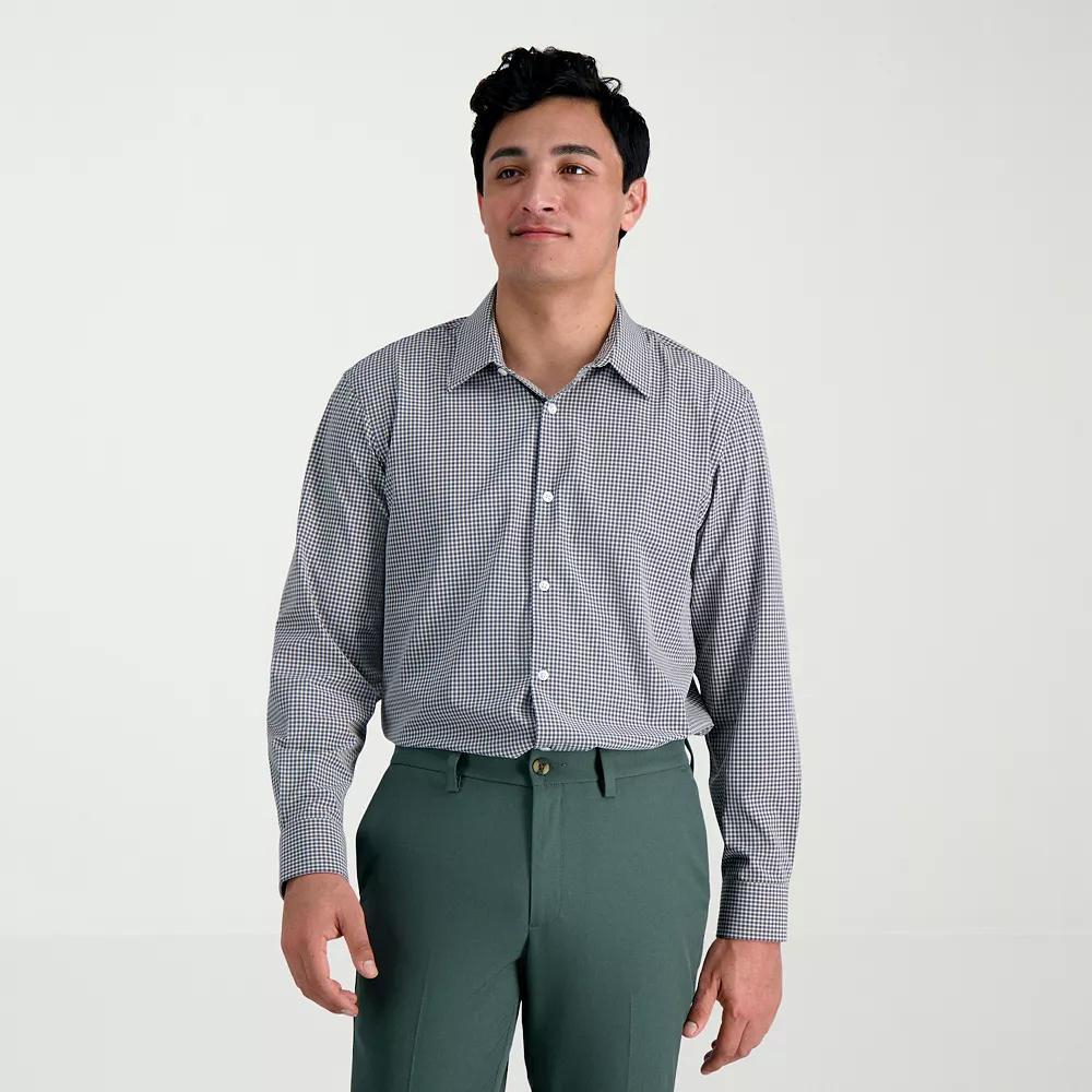 Men's Haggar® Performance Classic Fit Dress Shirt, Size: 16.5-34/35, Black Gray Check Product Image