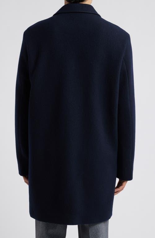 HUGO BOSS Boss Wool Blend Coat In Dark Blue Product Image