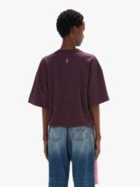 SATIN CROPPED T-SHIRT in purple | JW Anderson US  Product Image