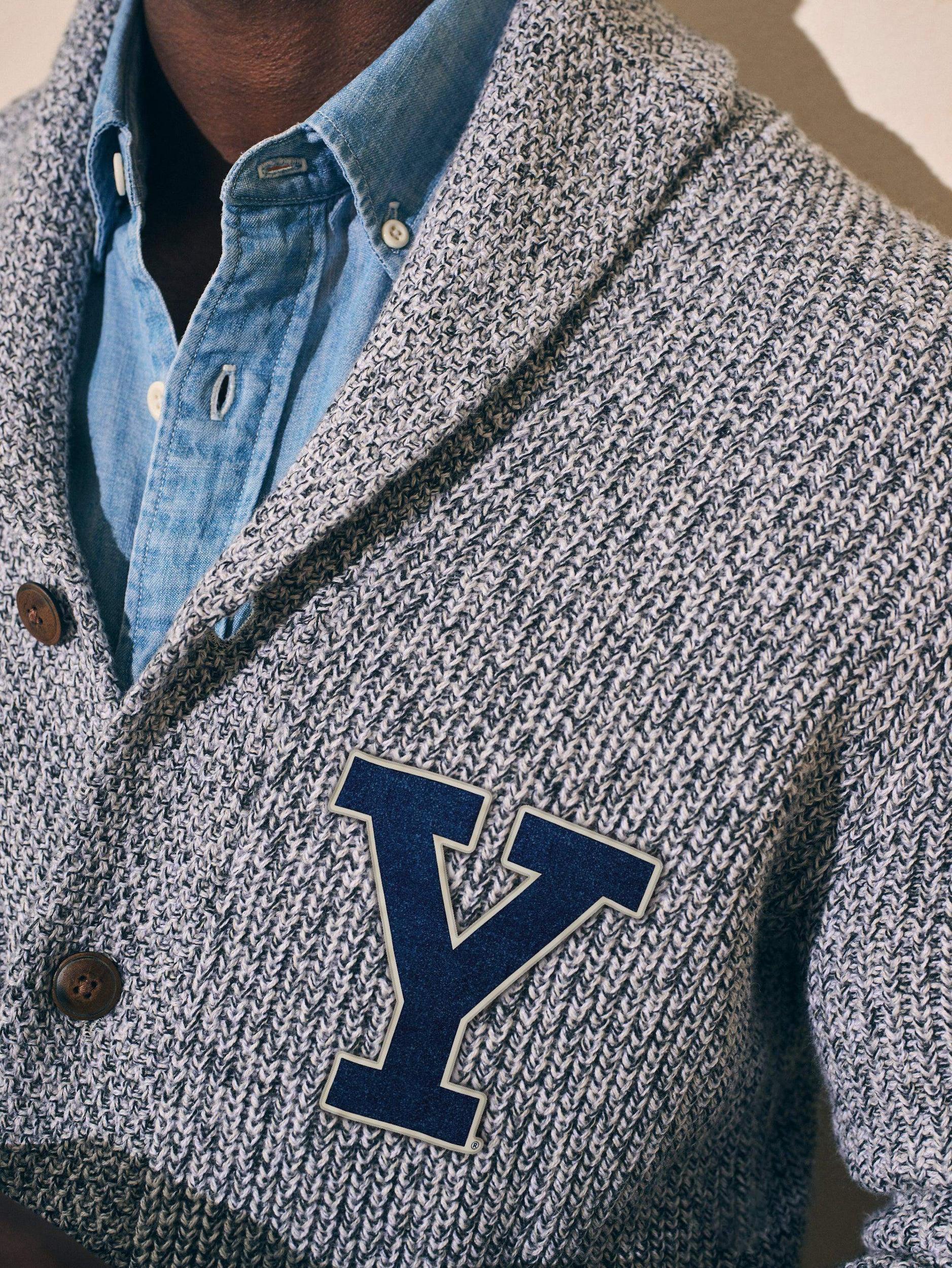 Yale Marled Cotton Cardigan - Light Grey Marl Male Product Image
