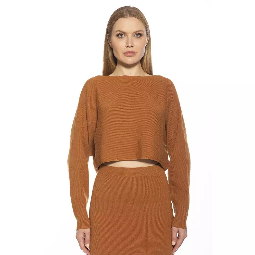 Women's ALEXIA ADMOR Ribbed Knit Dolman Sleeve Top, Size: XL, Camel Product Image