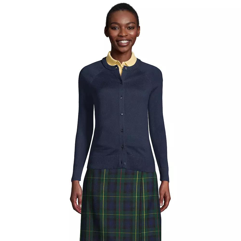 Women's Lands' End Cotton Modal Cardigan Sweater, Size: Medium, Yellow Product Image