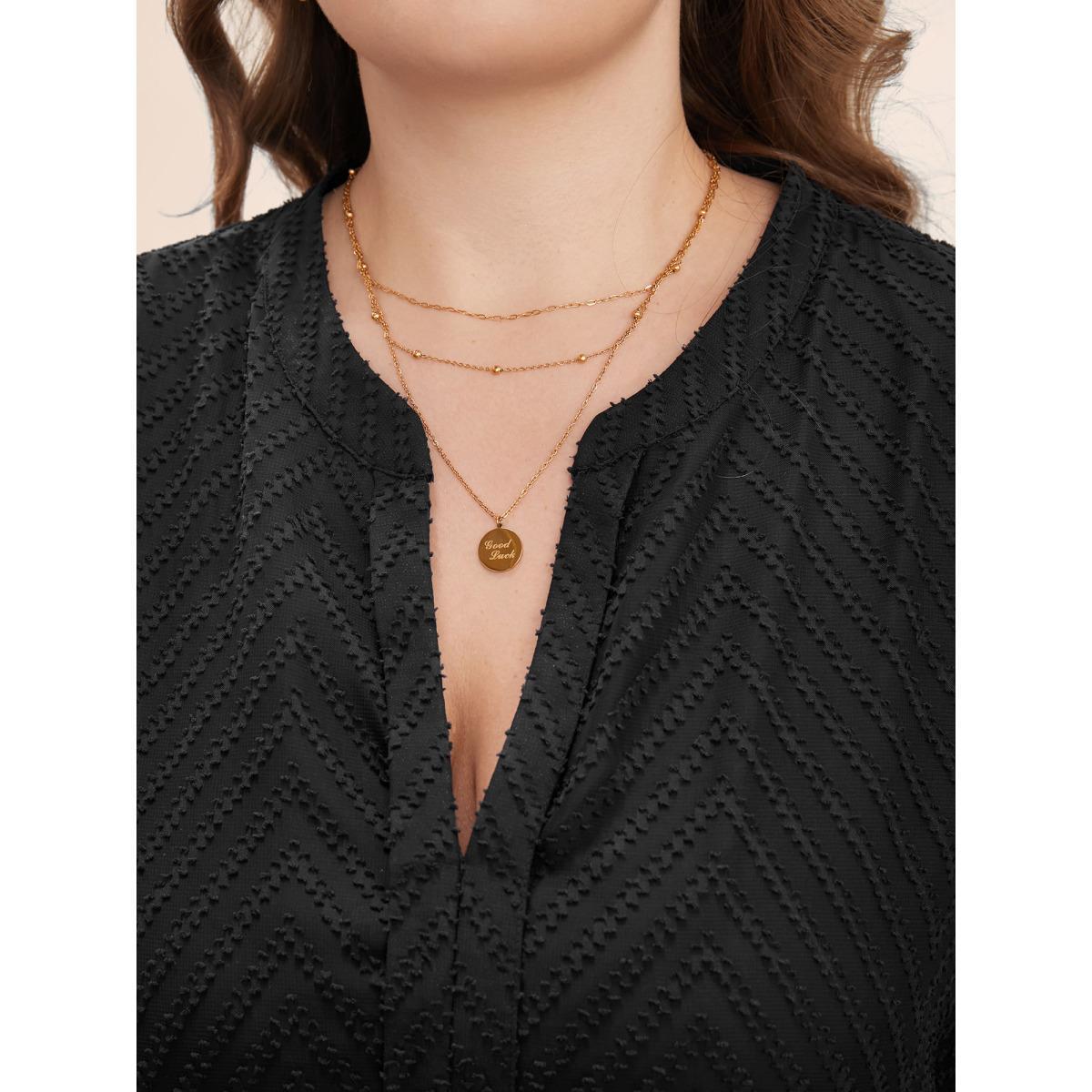 Chiffon Geometric Elegance Plain Navy Belt Plus Size Midi Dress Women Pocket Lantern Sleeve Long Sleeve V Neck Pocket Dailywear Midi Dress BloomChic Product Image