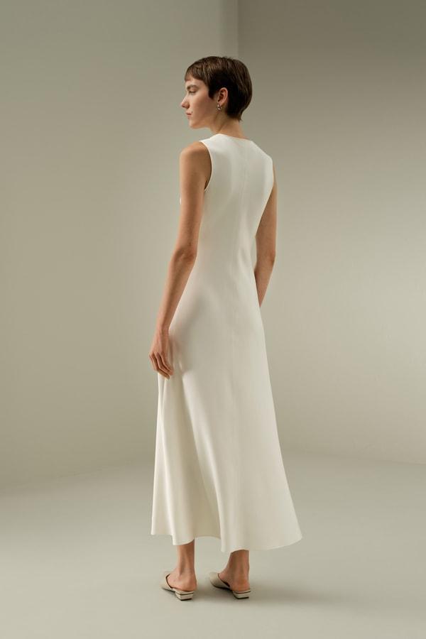 V-Neck Silk Long Dress Product Image